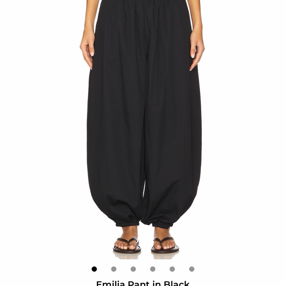 Lovers + Friends Black Balloon Pants with Gathered Ankles